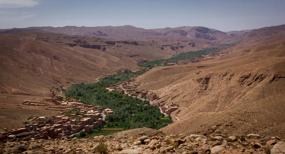 Dades Valley gorge landscape during Marrakech to Fes desert tour