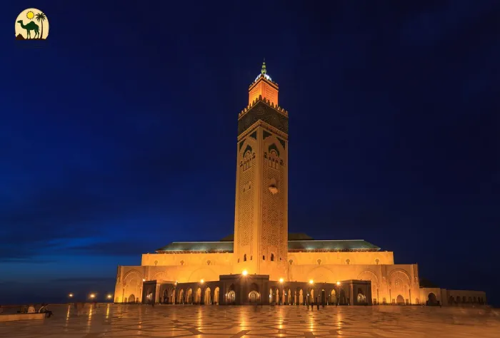 Hassan II Mosque in Casablanca during 11 days tour from casablanca