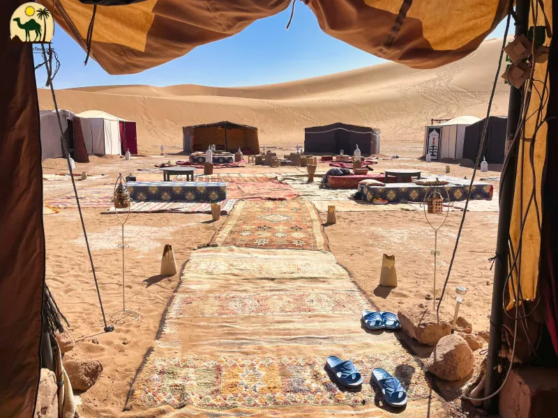 Luxury desert camp in Merzouga for a 3 day trip from Fes to Marrakech