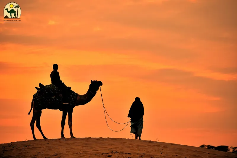 Sunset over Sahara dunes Merzouga – Morocco itinerary 10 days