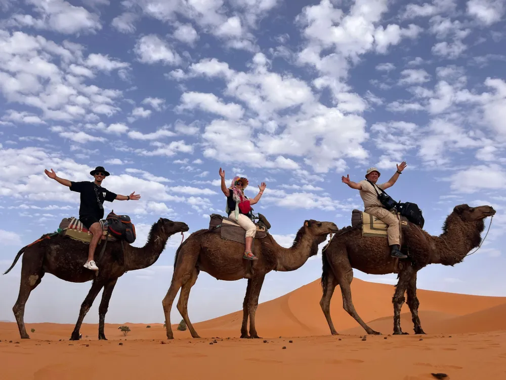Camel ride in Merzouga Desert during a 16 day Morocco tour