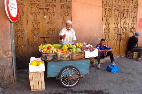 traditional market visited on a 16 day Morocco itinerary