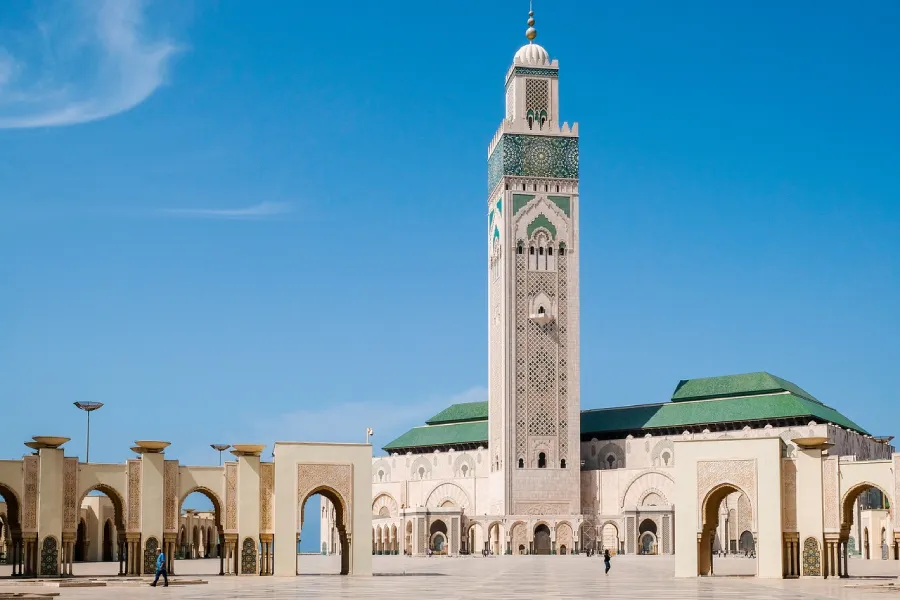Hassan II Mosque in Casablanca, starting point of the Morocco itinerary 9 days