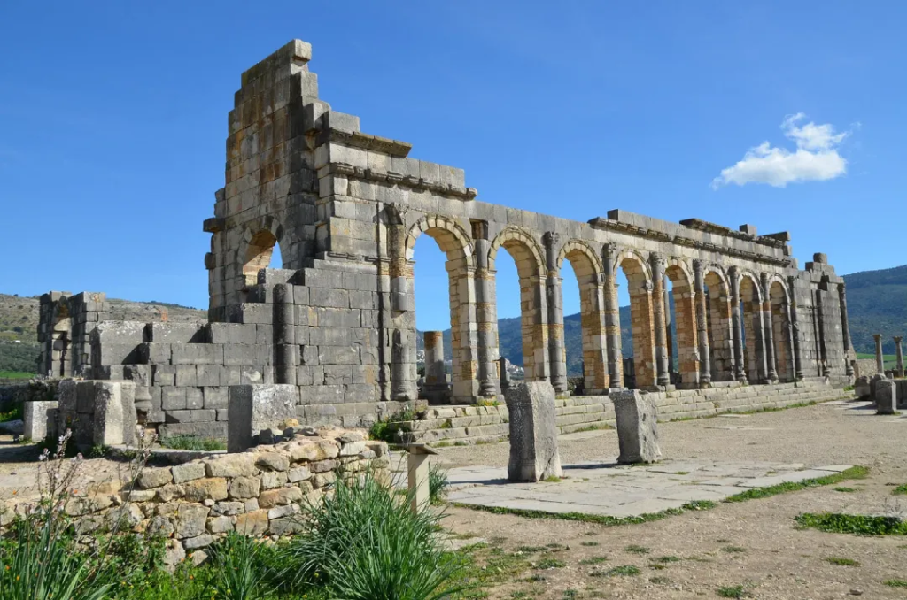 Roman ruins of Volubilis near Meknes during 8 day itinerary Morocco