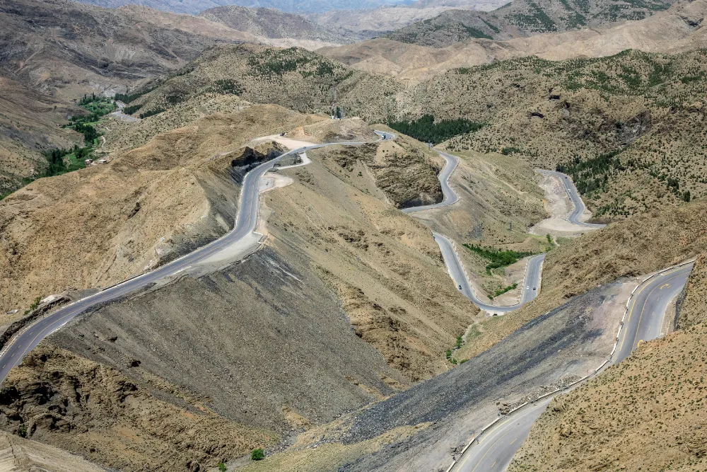 Tizi n’Tichka Pass in the High Atlas Mountains during 8 day itinerary Morocco