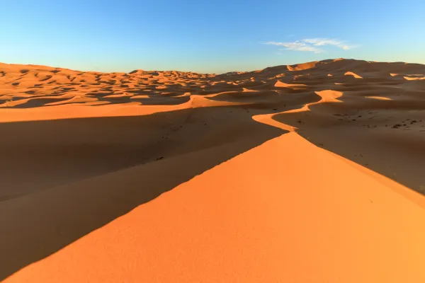 Erg Chebbi desert Mezouga Morocco sunset light