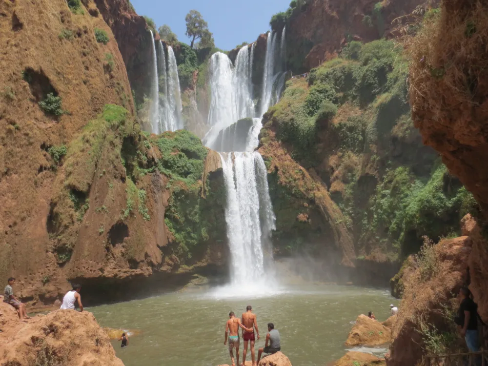 visit Ouzoud Falls during 6 days Morocco itinerary
